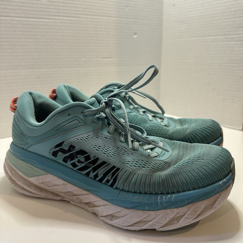 Hoka One One Womens Bondi 7 Running Shoes Size 9 Sky Blue Athletic Sneakers